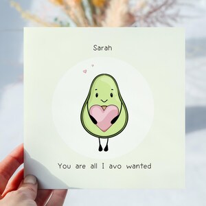 Personalisierte Avocado Karte