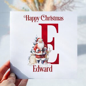 Personalisierte Nostalgische Weihnachtsmann Weihnachtsmann Rote Weihnachtskarte