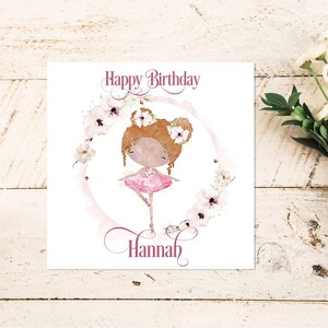 Carte personnalisée de luxe couronne florale ballerine