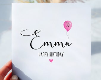 Carte personnalisée 30e anniversaire pour elle