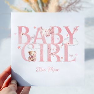 Personalised New Baby Girl Card For Girl