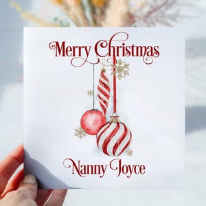 Personalisierte Handgezeichnete Weihnachtskugeln Weihnachtskarte
