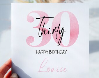 Carte personnalisée 30e anniversaire pour fille soeur amie