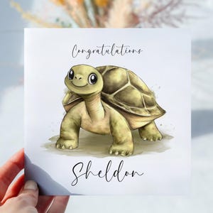 Personalisierte Herzlichen Glückwunsch Geburtstag Blanko Schildkröte Karte