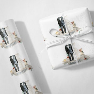 Personalisierte Braut und Braut Bräutigam und Bräutigam Braut und Bräutigam Karte Luxus Geschenkpapier Geschenkverpackung