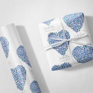 Papier cadeau personnalisé de luxe en souvenir du souvenir de myosotis