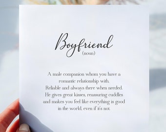 Personalised Boyfriend Definition Card