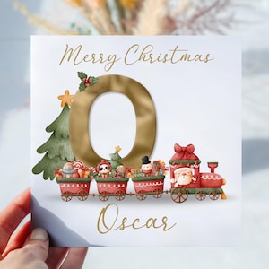 Personalisierte Weihnachtsweihnachtsmann-Zug-Weihnachtskarte