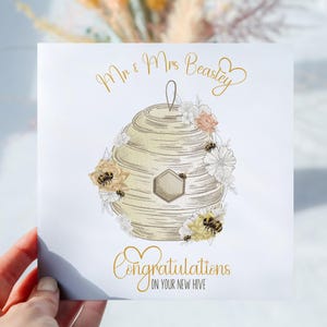 Carte personnalisée pour maison neuve Ruche d'abeilles