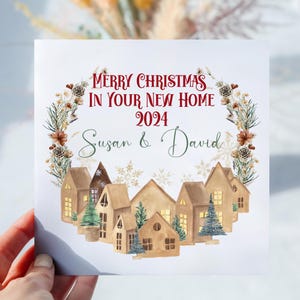Personalisierte erste Weihnachten in Ihrem neuen Zuhause Weihnachtskarte