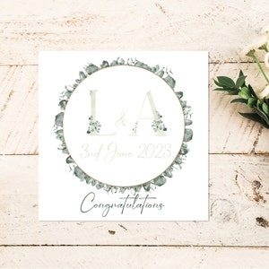 Personalisierte Luxus Blumenkranz Hochzeitskarte