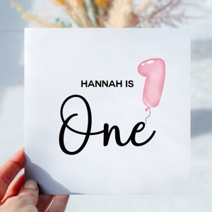 Carte personnalisée premier anniversaire garçon fille