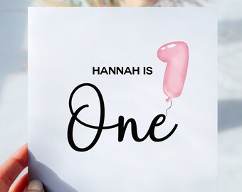 Personalised First Birthday Card Boy Girl