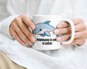 Dolphin Awesome Mug, Cute Mug, Cute Baby Dolphin Mug, Dolphin Coffee Mug, Cute Dolphin Mug