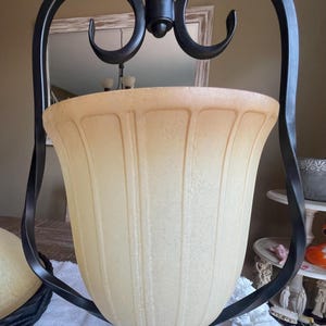 Rustic iron farmhouse hanging light fixture