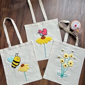 Punch Needle Tote Bag, Tote bag, Punch Needle Embroidered Tufted Tote Bag, Halloween Trick or Treat Personalized Canvas Tote Bag