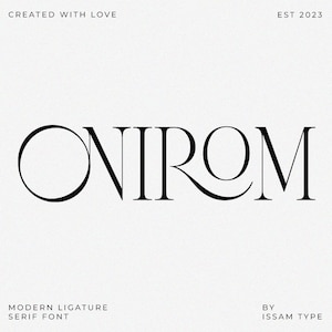 Onirom – Modern Ligature serif Font | branding font, elegant Font, Modern Font, applique fonts, Boho Font, Stylish Fonts, Wedding Font,