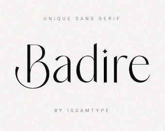 Badire Unique Sans-Serif Font | Elegant Branding Typeface