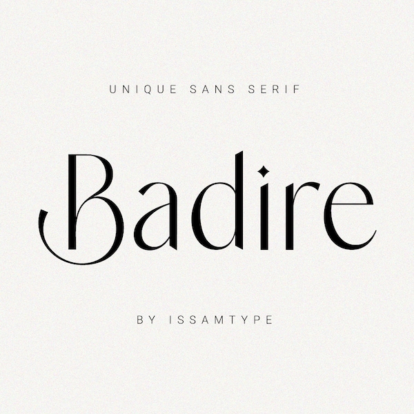 Badire-Unique sans-serif Typeface | branding font, elegant Font, Modern Font, ligatures, Boho Font, Stylish Fonts, multilingual