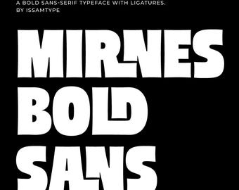 Mirnes Ligature Sans Serif Font: Bold Branding Font