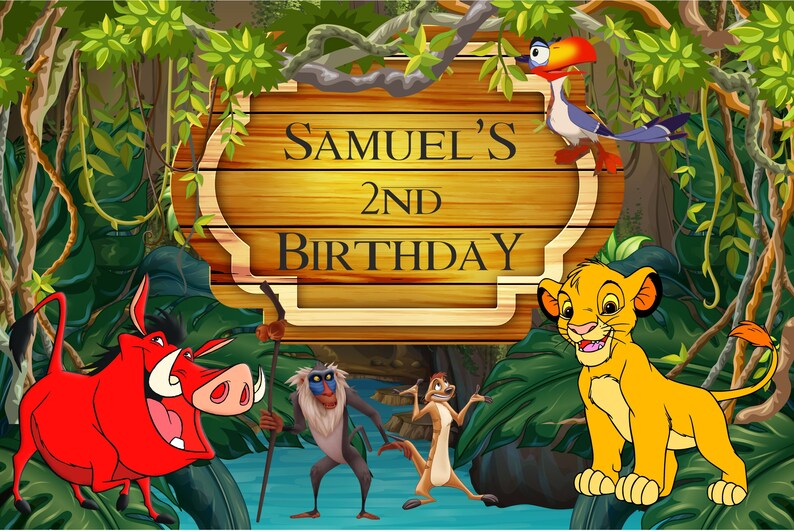 Lion King Birthday Backdrop Lion King Birthday Banner Lion - Etsy