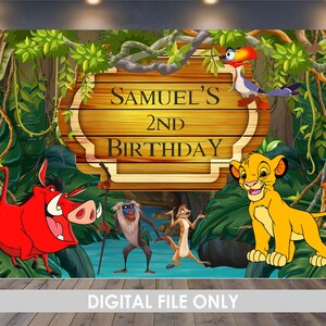 Lion King Birthday Backdrop Lion King Birthday Banner Lion - Etsy