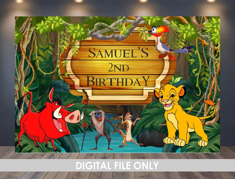 Lion King Birthday Backdrop Lion King Birthday Banner Lion - Etsy