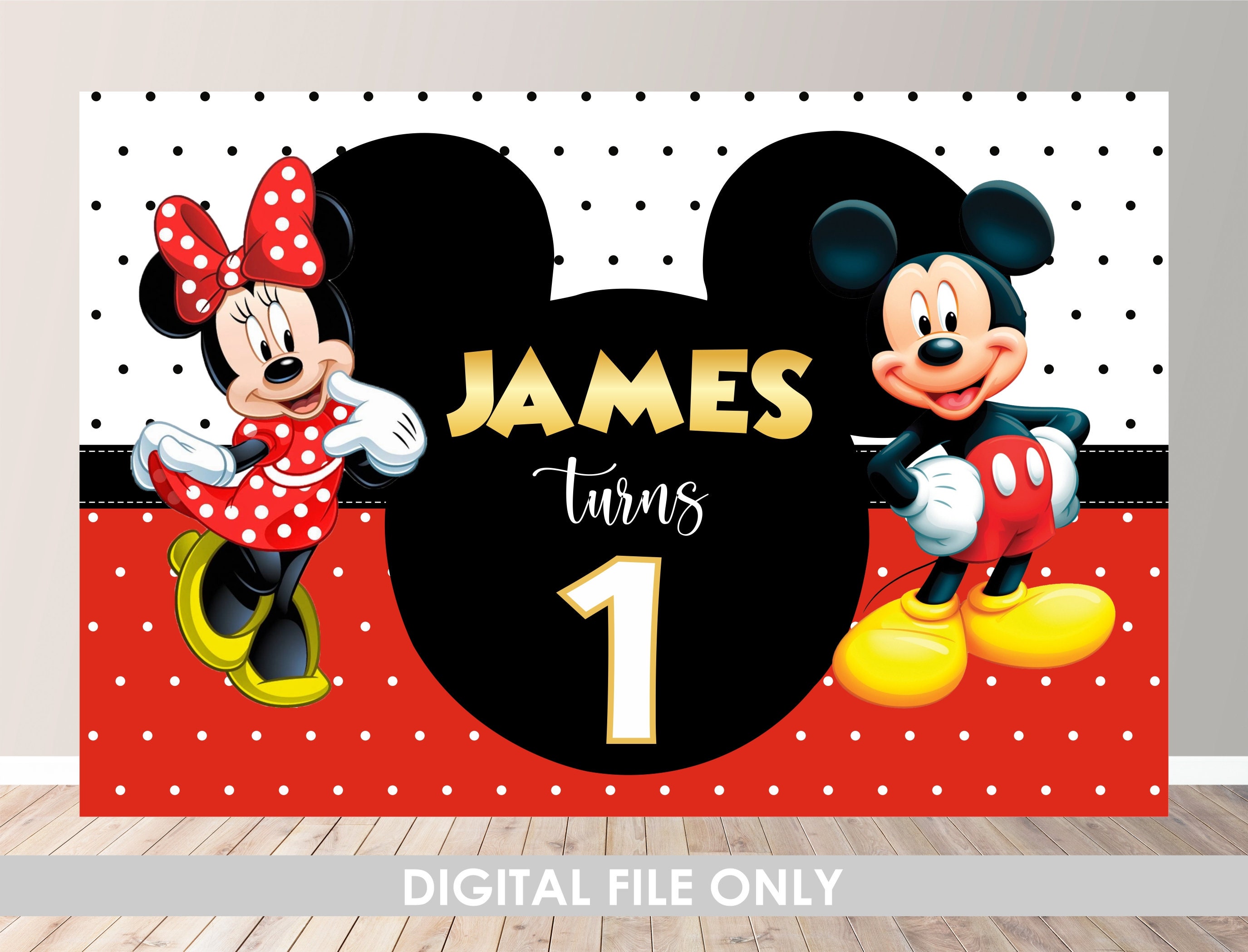 Mickey Mouse 1st Birthday Background
