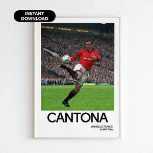 Eric Cantona Poster Football Wall Art - Manchester United Fan Gift - Modern Sports Office Decor - Instant Download - Perfect Gift for Fans