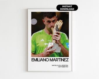 Emiliano Martinez Football Wall Art - Argentina Fan Gift - Modern Sports Office Decor - Instant Download - Perfect Gift for Football Fans