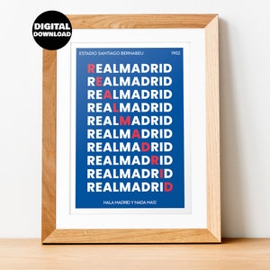 Real Madrid Poster Sports Office Art - Real Madrid Poster Instant Download - Football Poster - Football Team Poster - Modern Sports Art