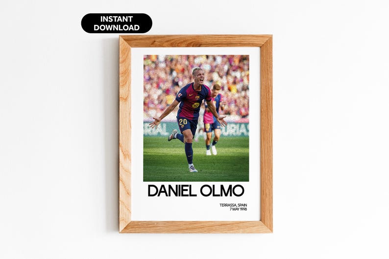 Dani Olmo Poster Football Wall Art - Barcelona Fan Gift - Modern Sports ...