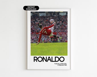 Cristiano Ronaldo Football Wall Art - Portugal Fan Gift - Modern Sports Office Decor - Instant Download - Perfect Gift for Football Fans