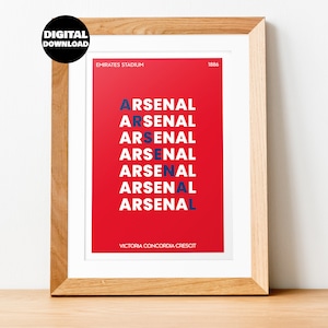 Arsenal poster sport Office Art - Arsenal poster direct downloaden - voetbal poster - voetbalteam poster - moderne sportkunst
