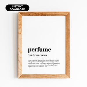 Perfume Definition Poster - Motivation Wall Art for Positive Vibes and Inspirational Quotes - Definition Print for Home Office Decor