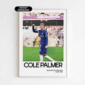 Cole Palmer Football Wall Art - Chelsea Fan Gift - Modern Sports Office Decor - Instant Download - Perfect Gift for Football Fans
