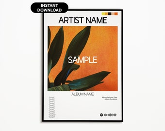 Elige tu álbum, impresión musical personalizada, póster musical personalizado, póster digital musical, póster digital personalizado, regalo para ella, regalo para él