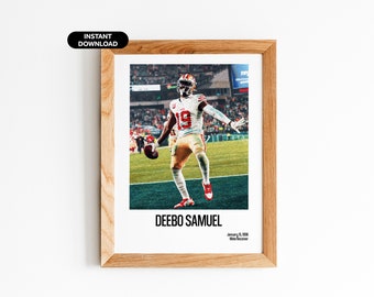 Deebo Samuel Sports Office Art - NFL-affisch direkt nedladdning - NFL-affischer för rummet - NFL-väggkonsttryck - NFL-affisch - Modern sportkonst