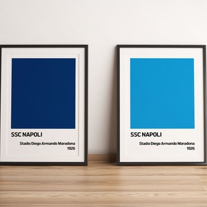 Cartel de fútbol, cartel digital de fútbol, cartel digital de Napoli, cartel imprimible, cartel de impresión de Napoli, cartel de SSC Napoli