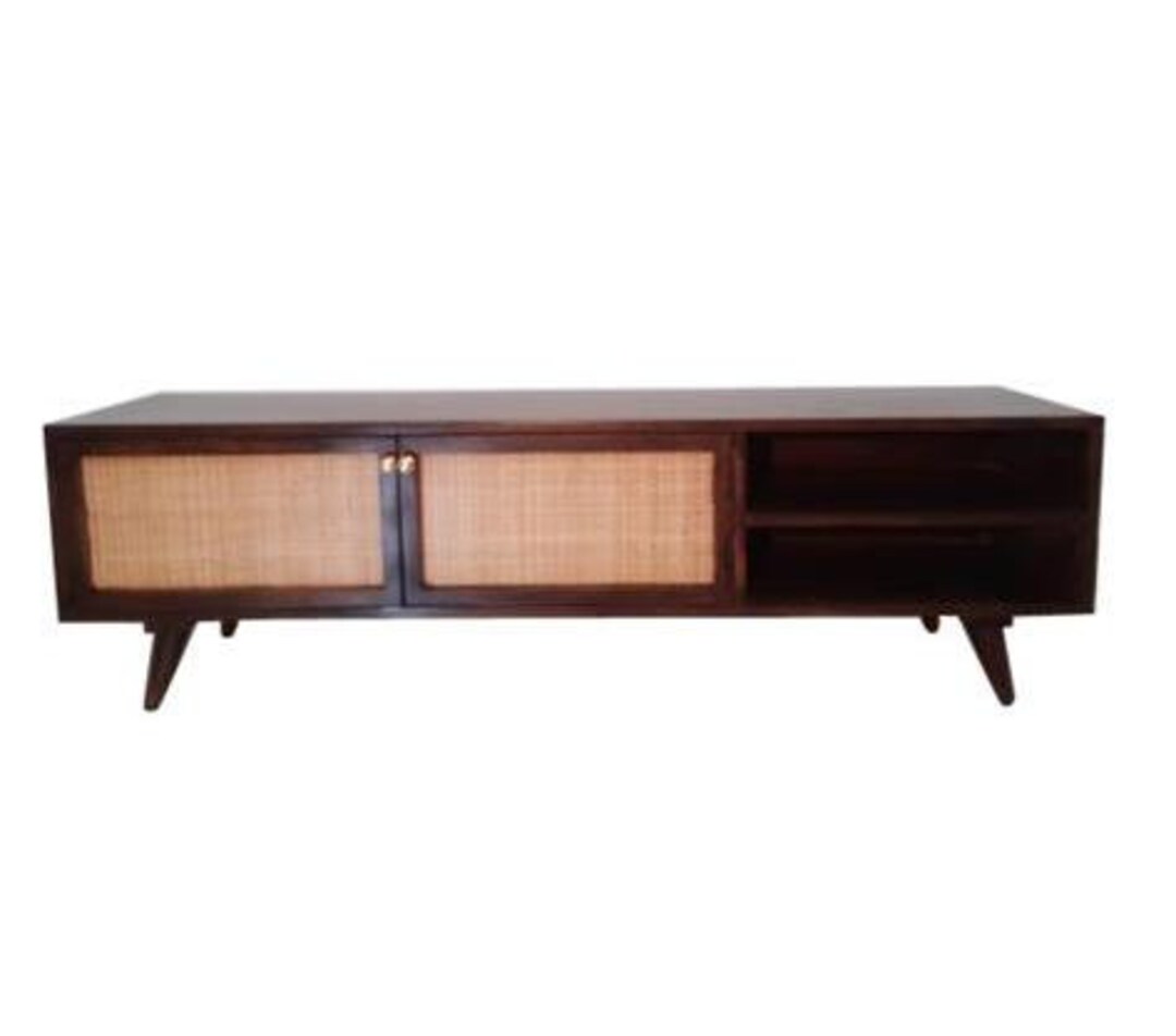 Rattan Cane Tv Unit Etsy