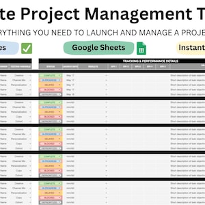 Ultimate Project Management Toolkit: 8 Instant Download Google Sheets Templates | Everything You Need To Manage Your Project Successfully