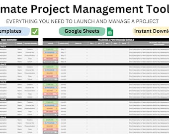 Ultimate Project Management Toolkit: 8 Instant Download Excel Sheet ...