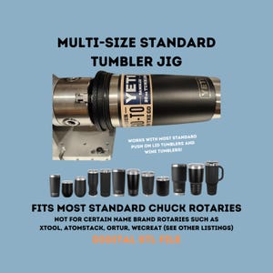 Chuck Rotary Tumbler Holder Jig Quick Change DIGITAL STL FILE only