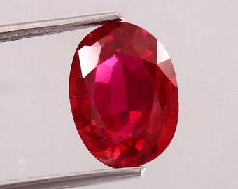 Mozambique Ruby, Rare Red Ruby, Genuine Gemstone, Flawless Blood Red Ruby Loose Gemstone For Jewelry Making 11x8 MM 4.55 Cts Oval Shape