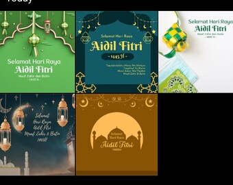 Template Instagram #3 post Selamat Hari Raya Aidilfitri