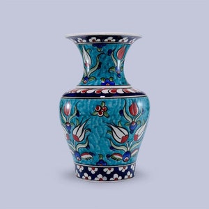 Blue Decorative Vase, Ceramic Wedding Vase, Rustic Centerpiece Vase, Unique Flower Vase, Elegant Rustic Vase, Handmade Luxury Vase