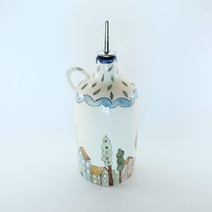 Home Decor Oil Bottle,Oil Container,Coast Kitchen Bottle,Modern Ceramic,Handmade Vinegar Cruet,Large Ceramic Bottle,Bottle for kitchen