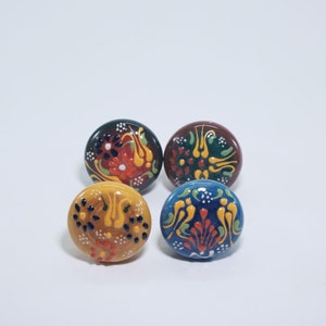 Handmade Ceramic Wine Stopper: Colorful Tulip Design