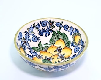 Handmade Amalfi Ceramic Salad Bowl: Italian Pottery Serving Dish
