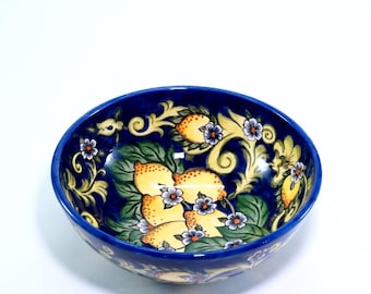 Amalfi Lemon Ceramic Bowl – Blue – Italian Design Serving Dish